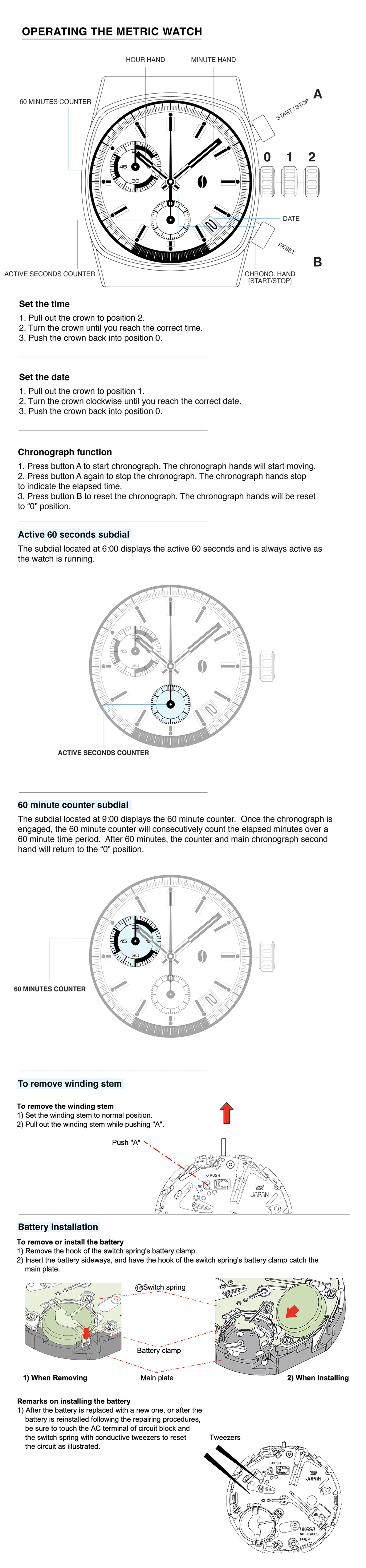 Emporio armani chronograph outlet watch instructions